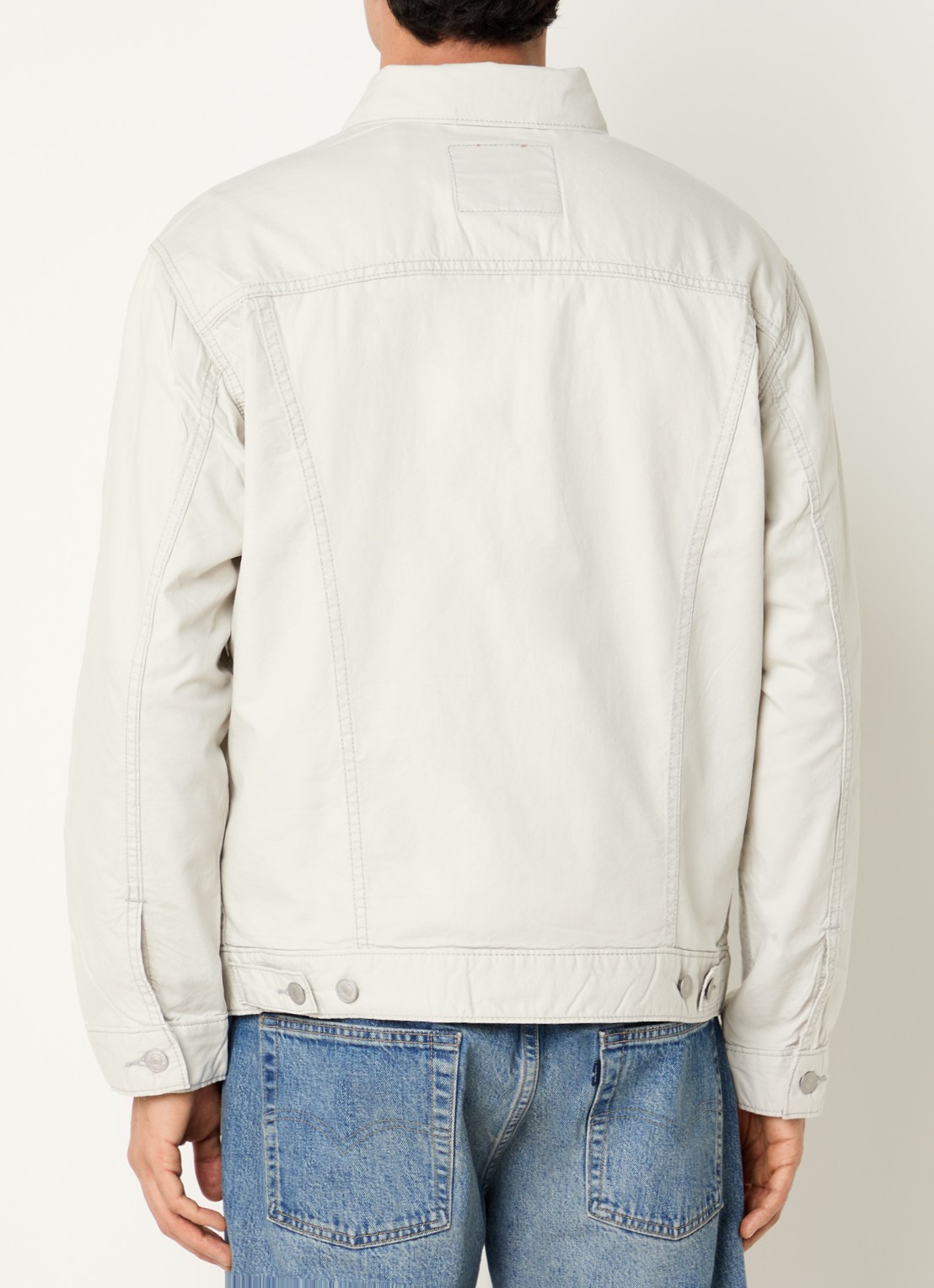 Levi's Jack in linnenblend met borst- en steekzakken - achterkant 3 lichtgrijs