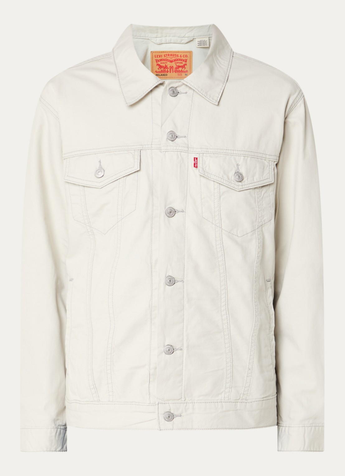 Levi's Jack in linnenblend met borst- en steekzakken - voorkant lichtgrijs