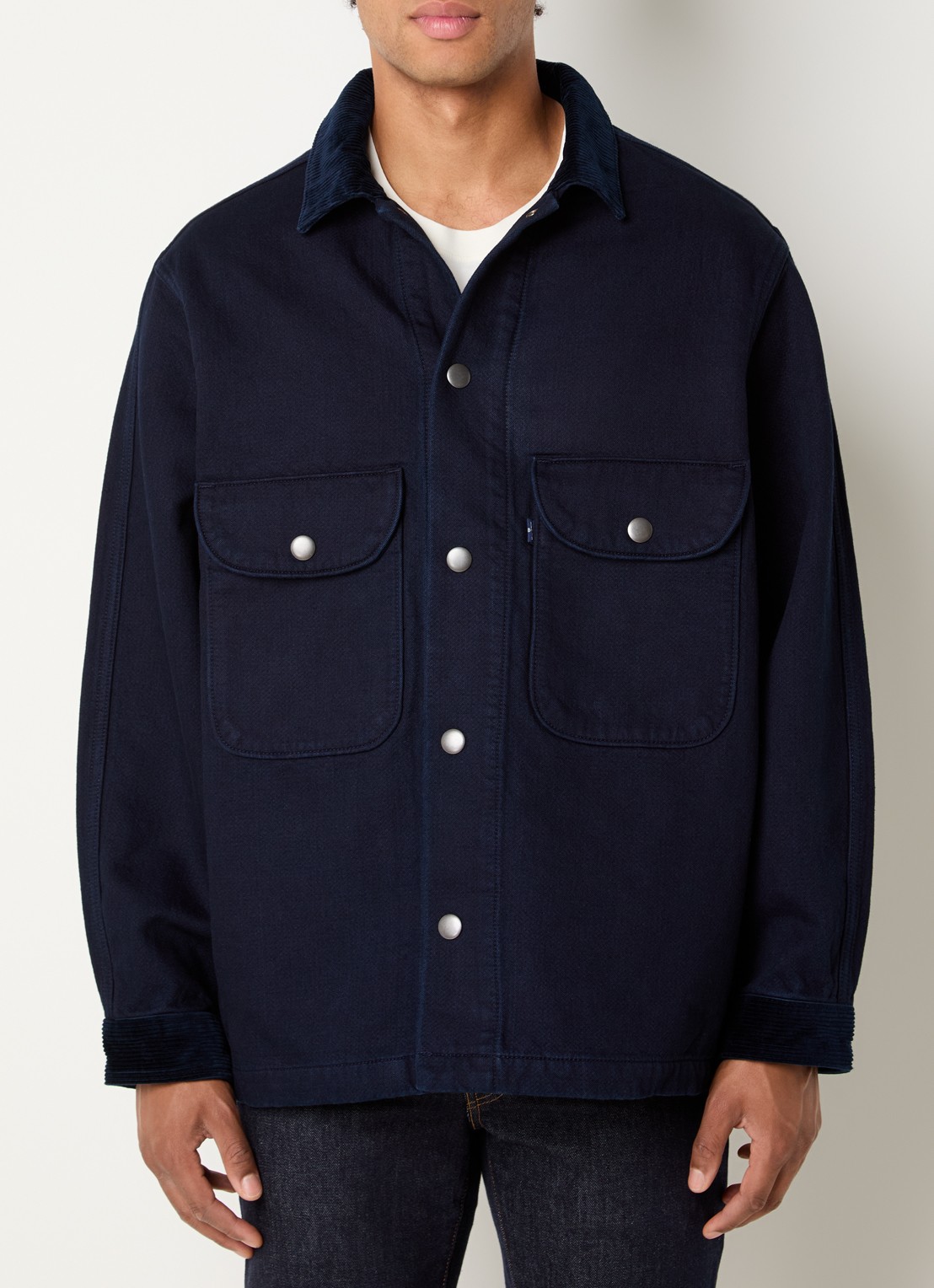 Levi's Jack met details van corduroy - detail royalblauw