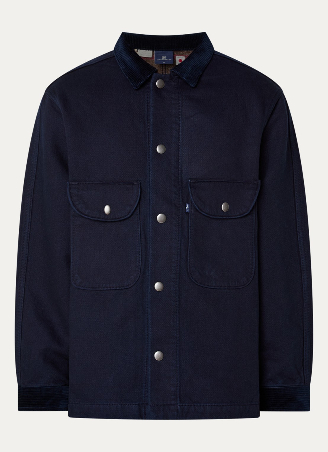 Levi's Jack met details van corduroy - voorkant 2 royalblauw