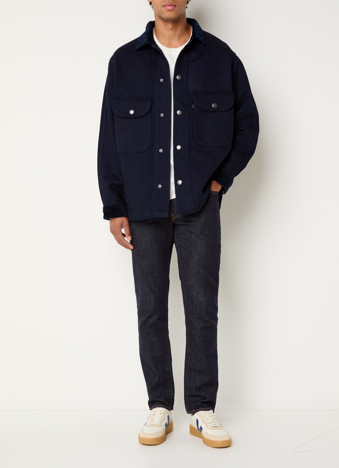 Levi's Jack met details van corduroy - voorkant 3 royalblauw
