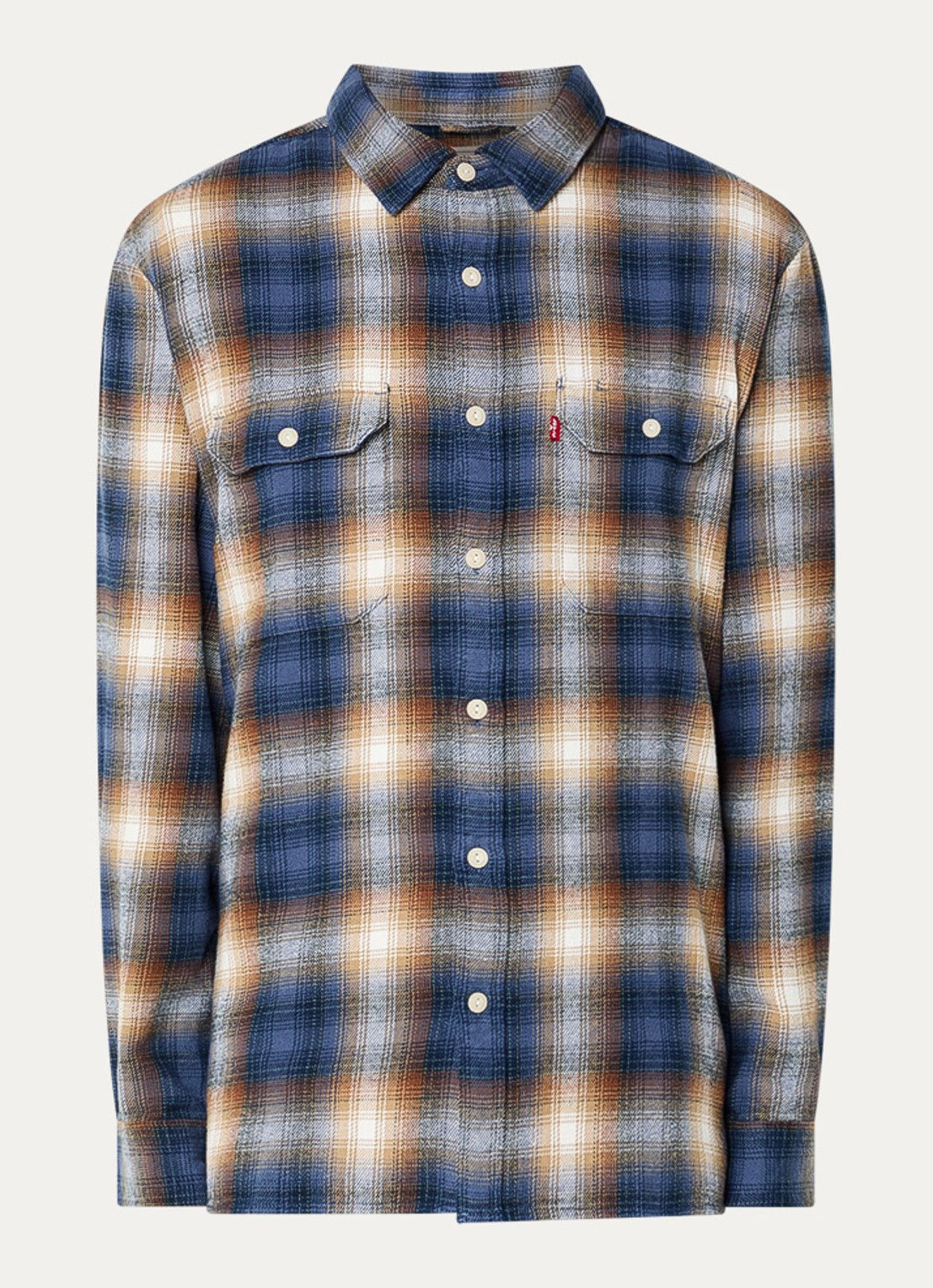 Levi's Jackson overshirt met ruitdessin - voorkant 3 indigo