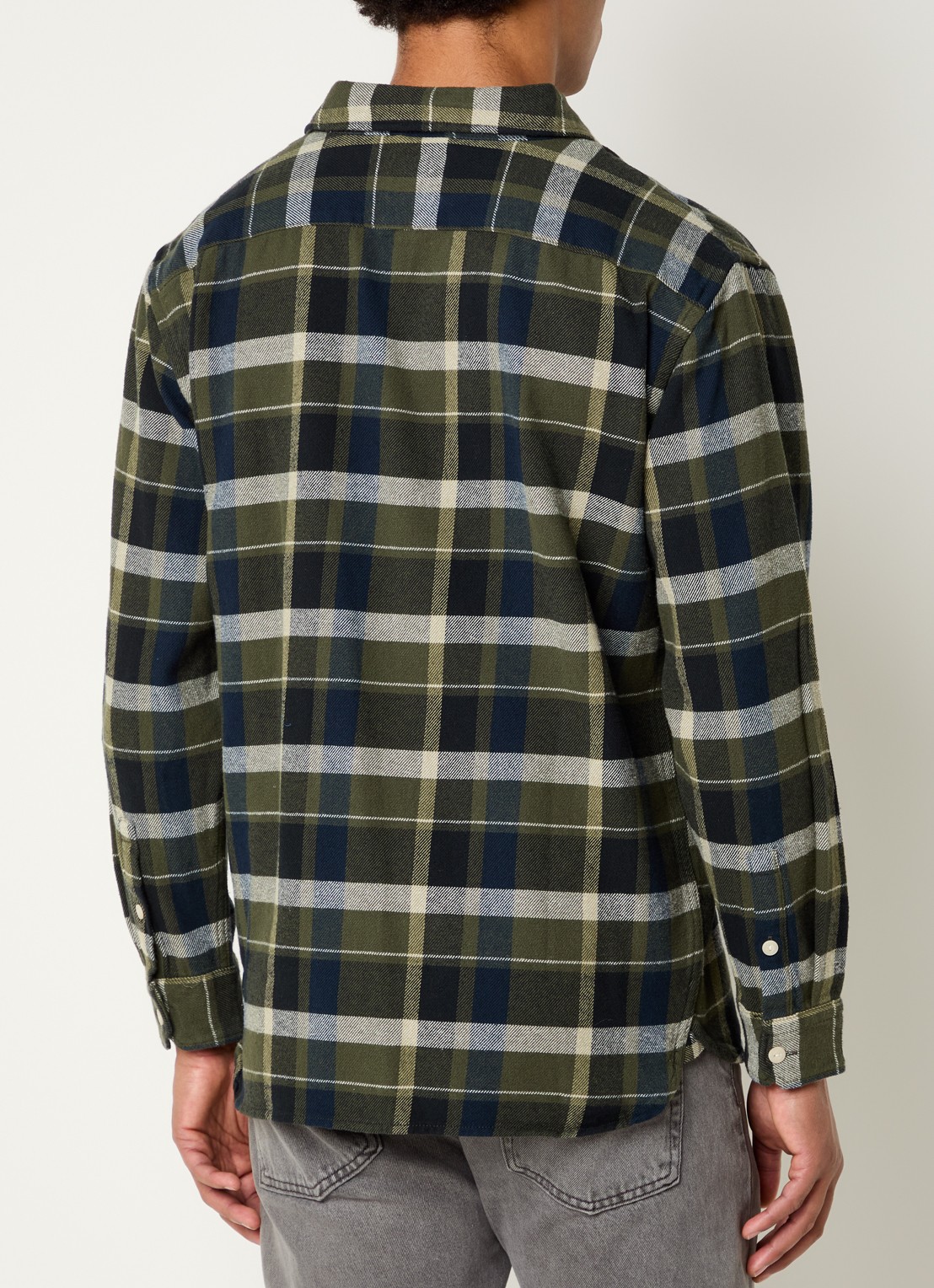 Levi's Jackson overshirt met ruitdessin - achterkant 3 legergroen