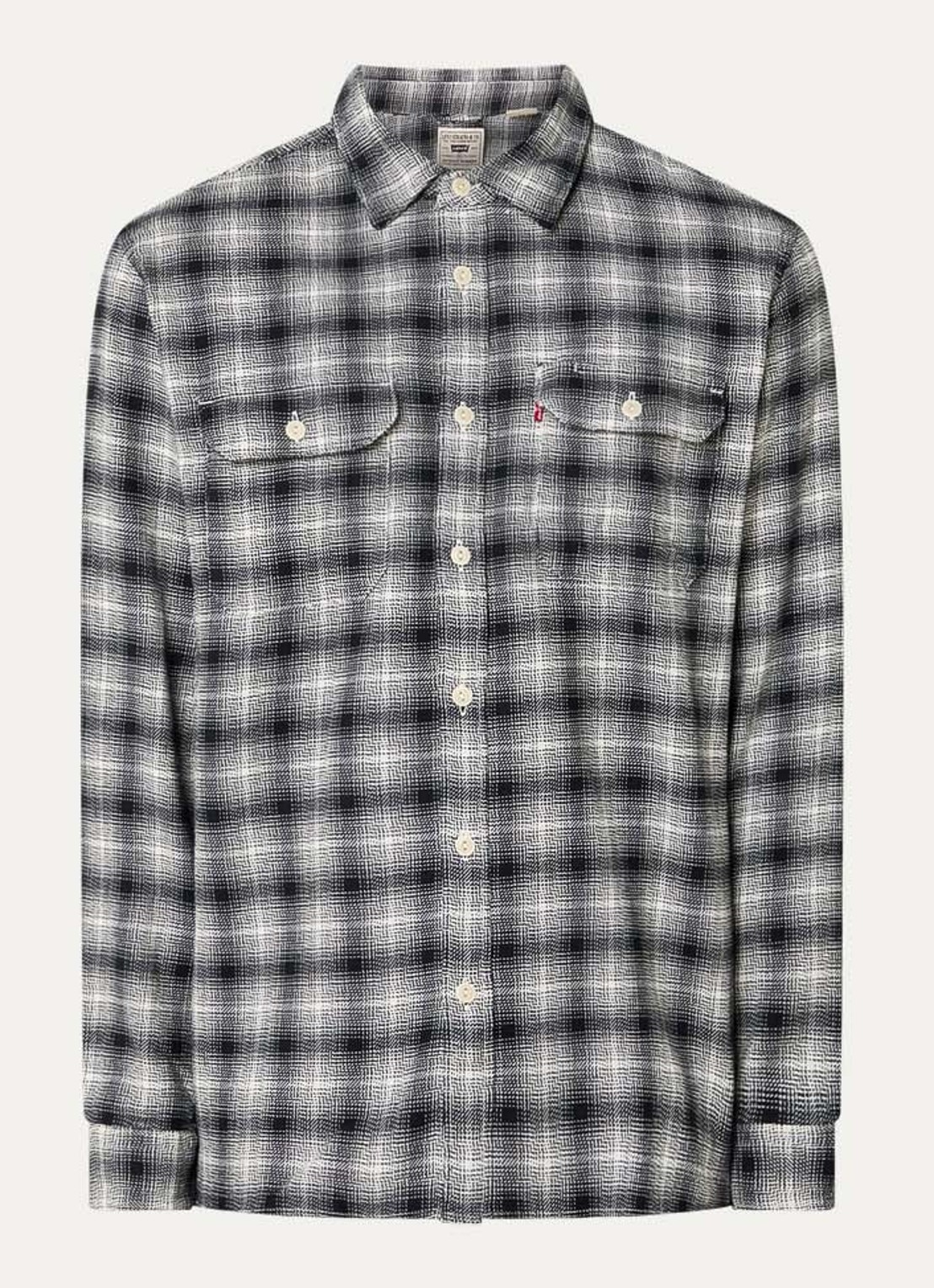 Levi's Jackson regular fit overshirt met ruitdessin - voorkant zwart
