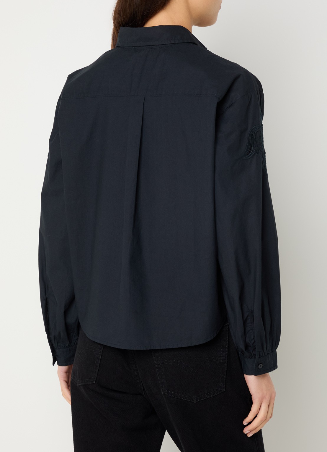Levi's Janie blouse met broderie - achterkant 3 zwart