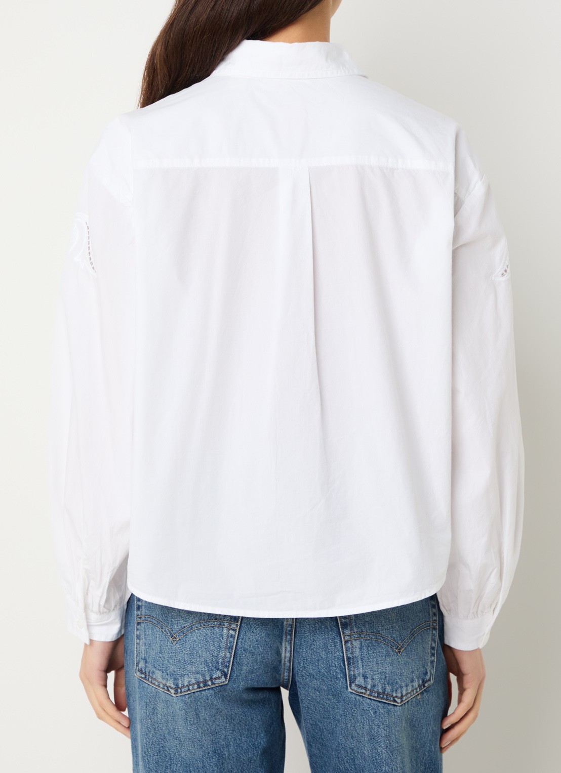 Levi's Janie blouse met broderie - achterkant 4 wit