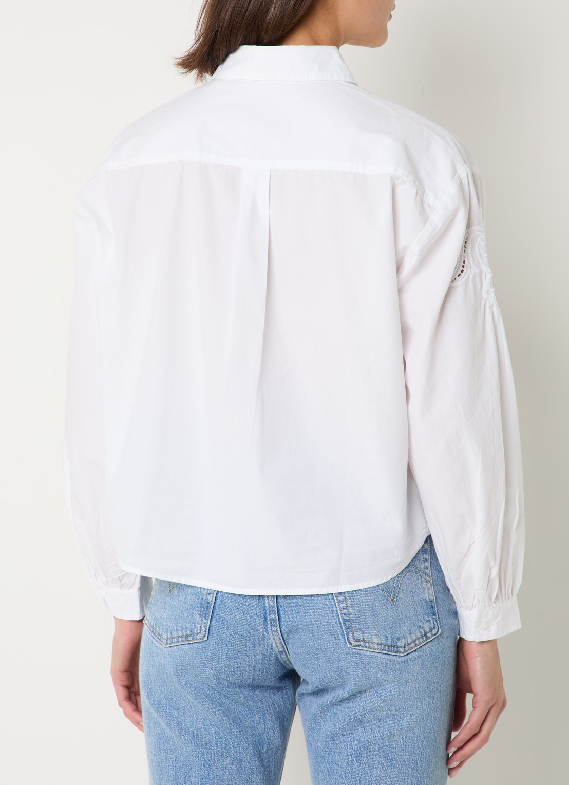 Levi's Janie blouse met broderie - achterkant 5 wit