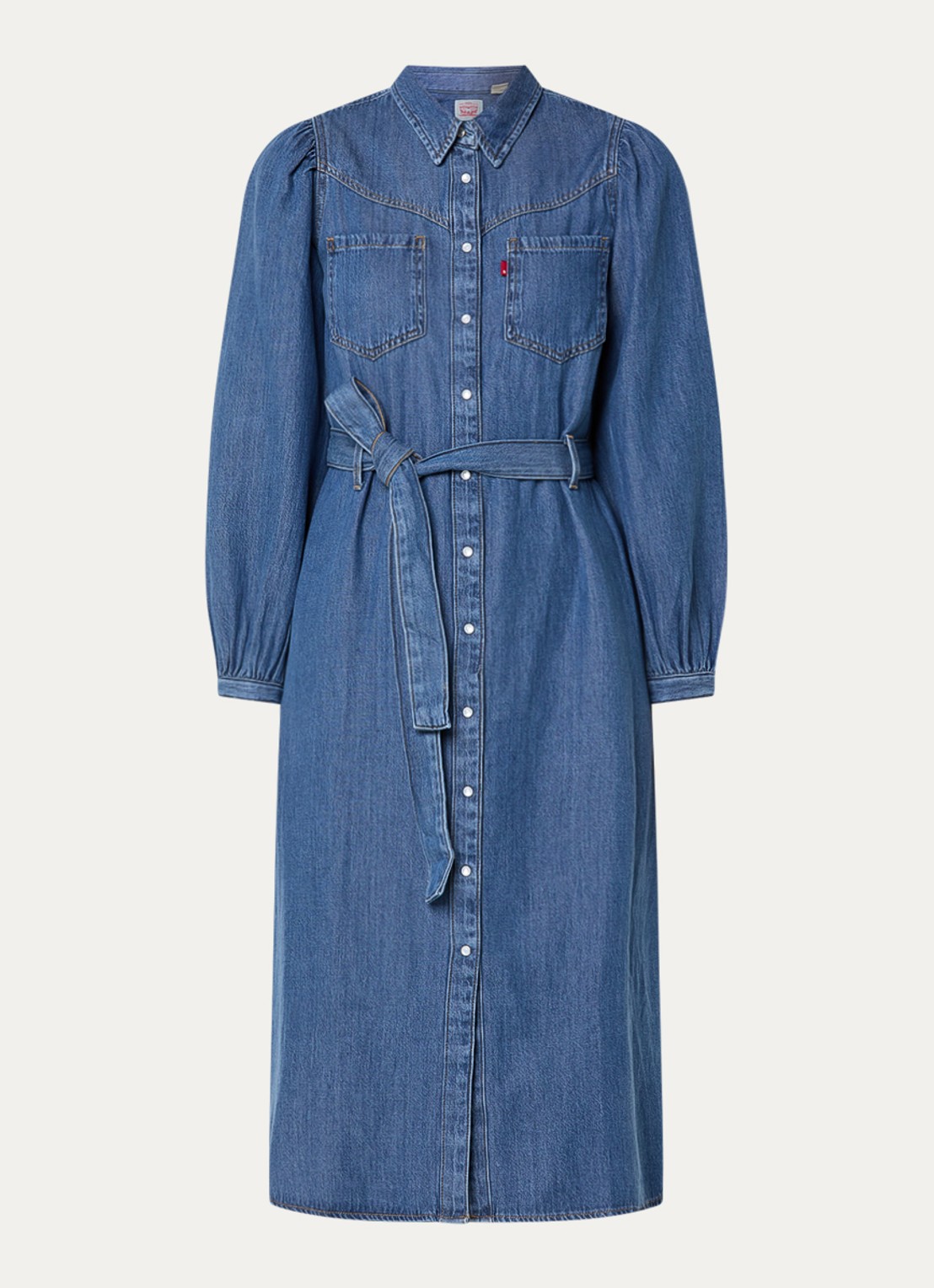 Levi's Journey midi denim tuniekjurk  - voorkant 3 indigo