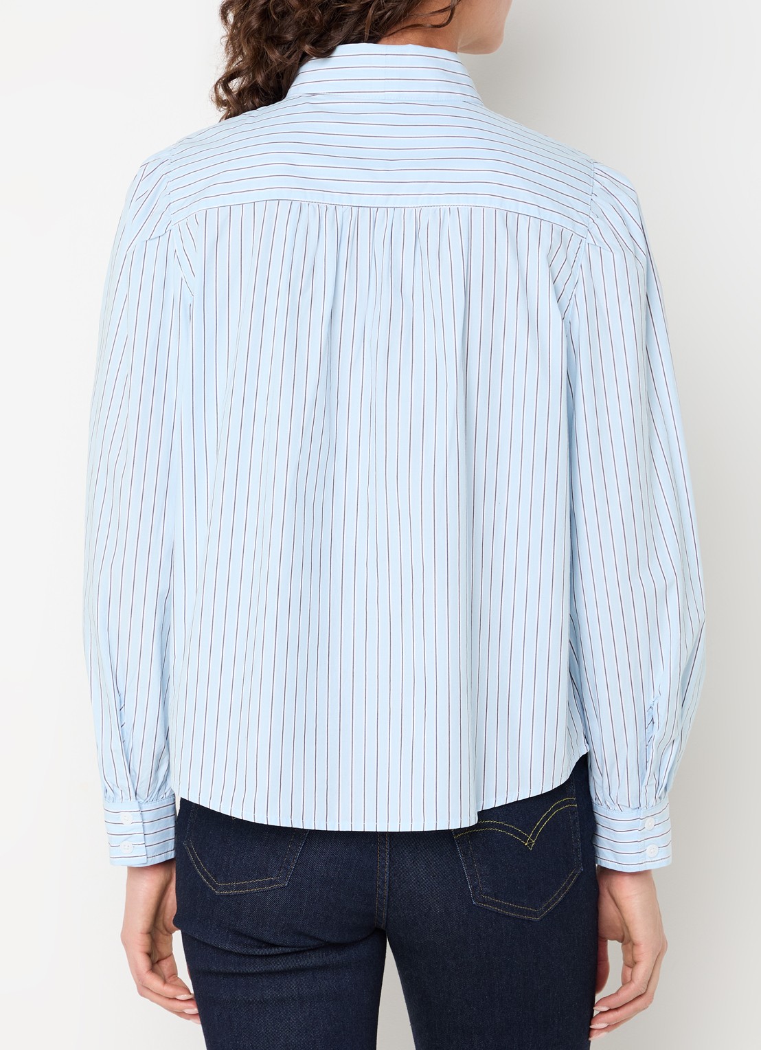 Levi's Judice blouse met streepprint - achterkant lichtblauw
