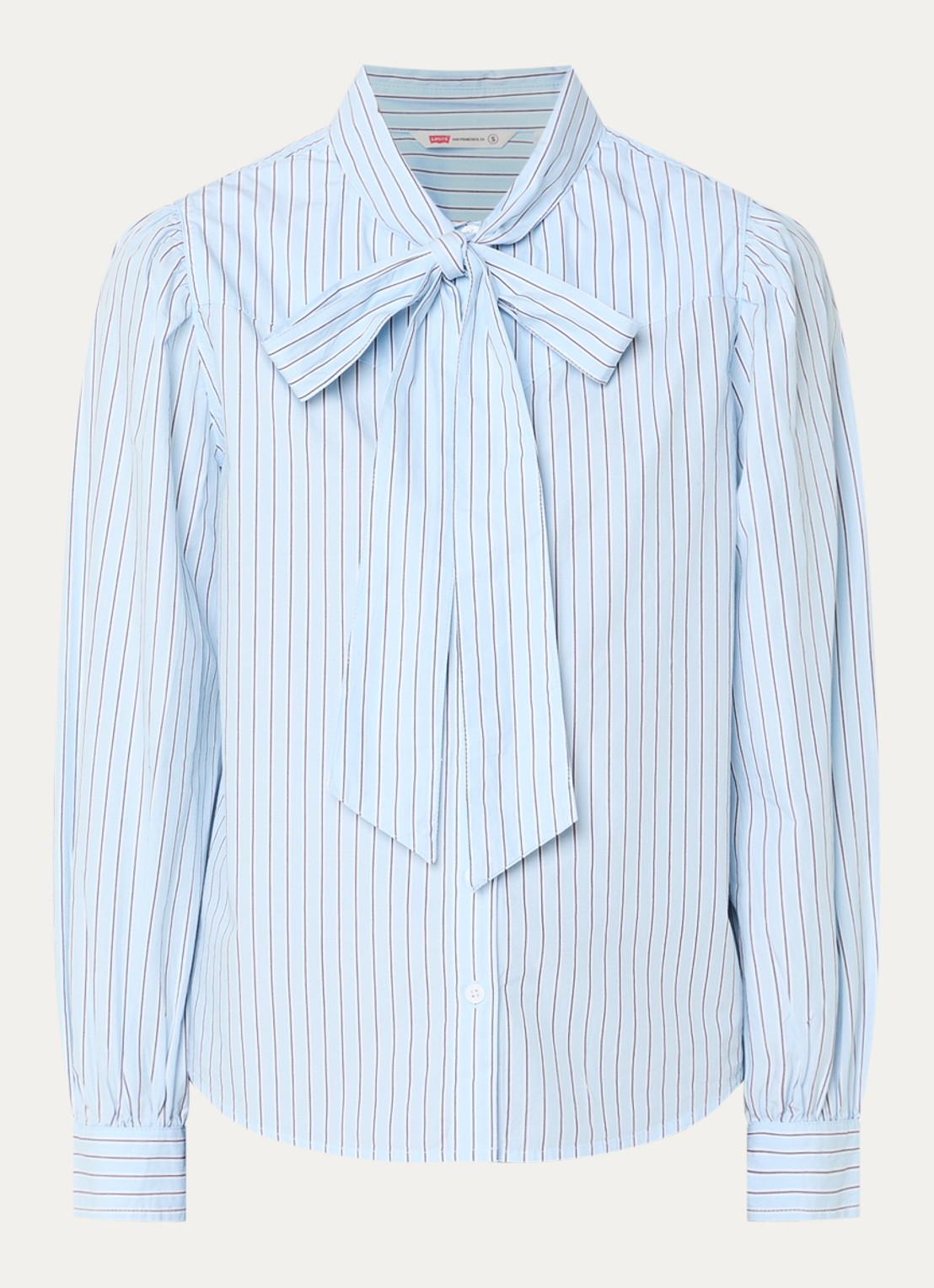 Levi's Judice blouse met streepprint - voorkant 3 lichtblauw