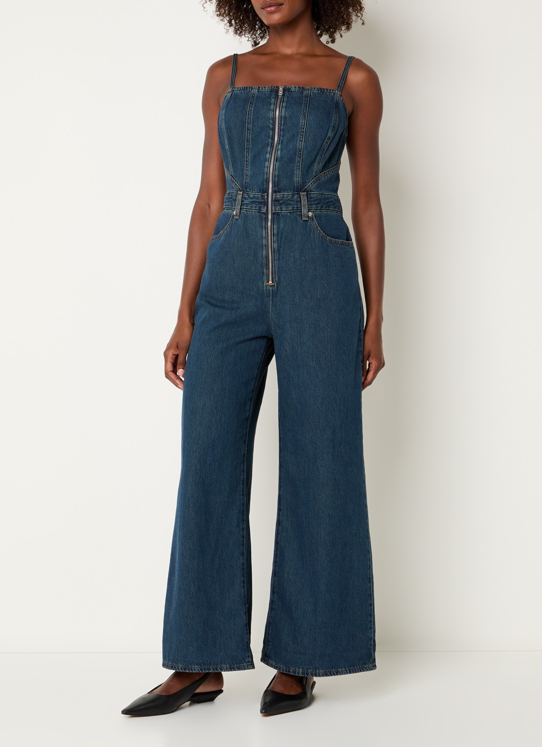 Levi's Jumpsuit van denim met ritssluiting - detail 4 indigo