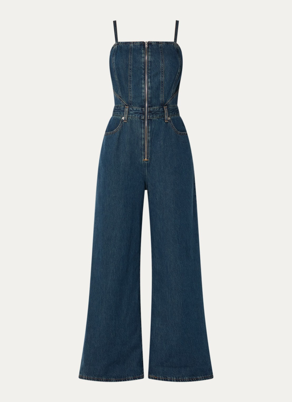 Levi's Jumpsuit van denim met ritssluiting - voorkant indigo