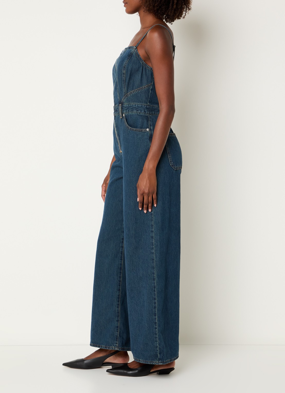 Levi's Jumpsuit van denim met ritssluiting - voorkant 2 indigo