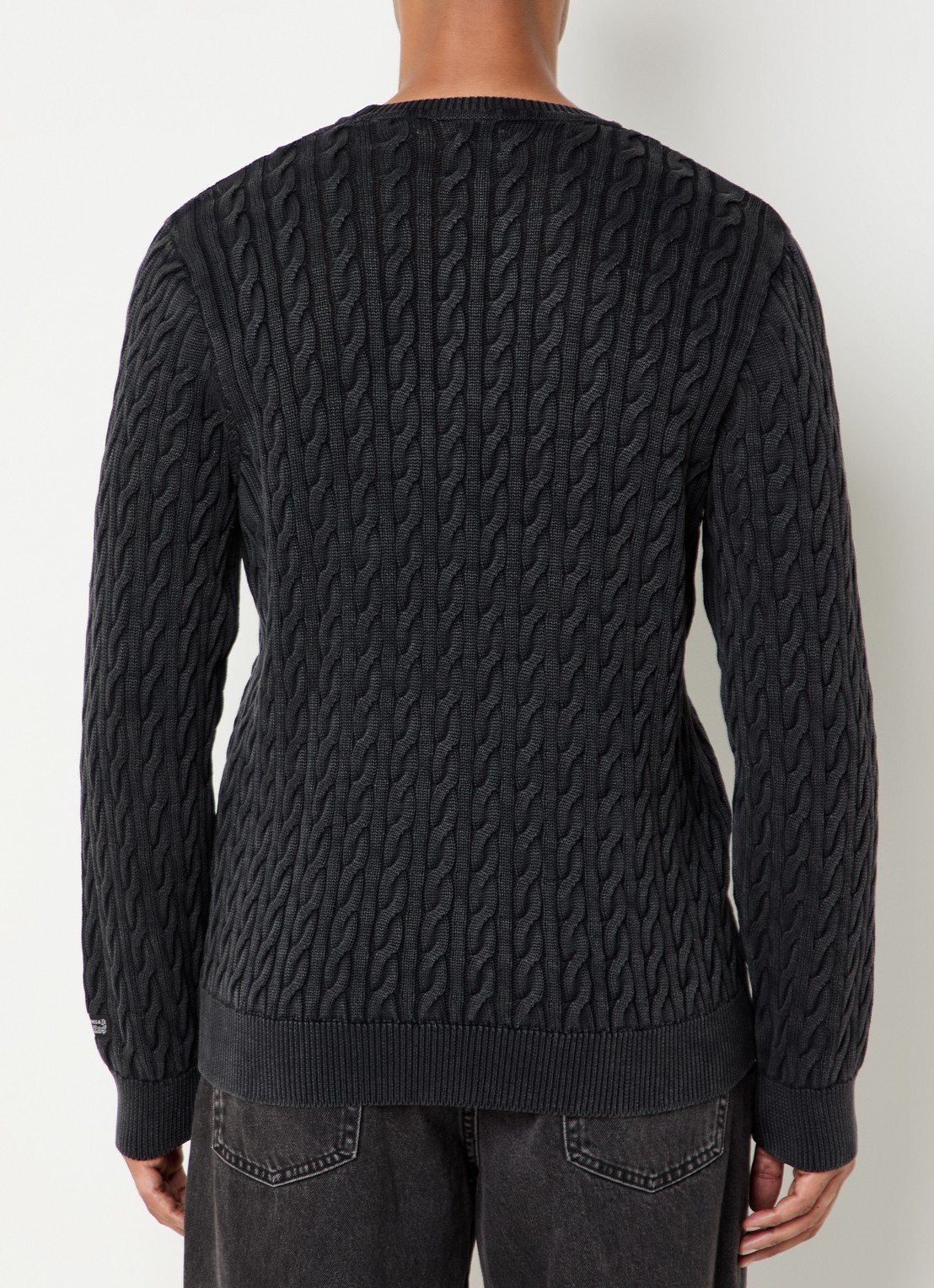 Levi's Kabelgebreide trui met ronde hals - achterkant antraciet