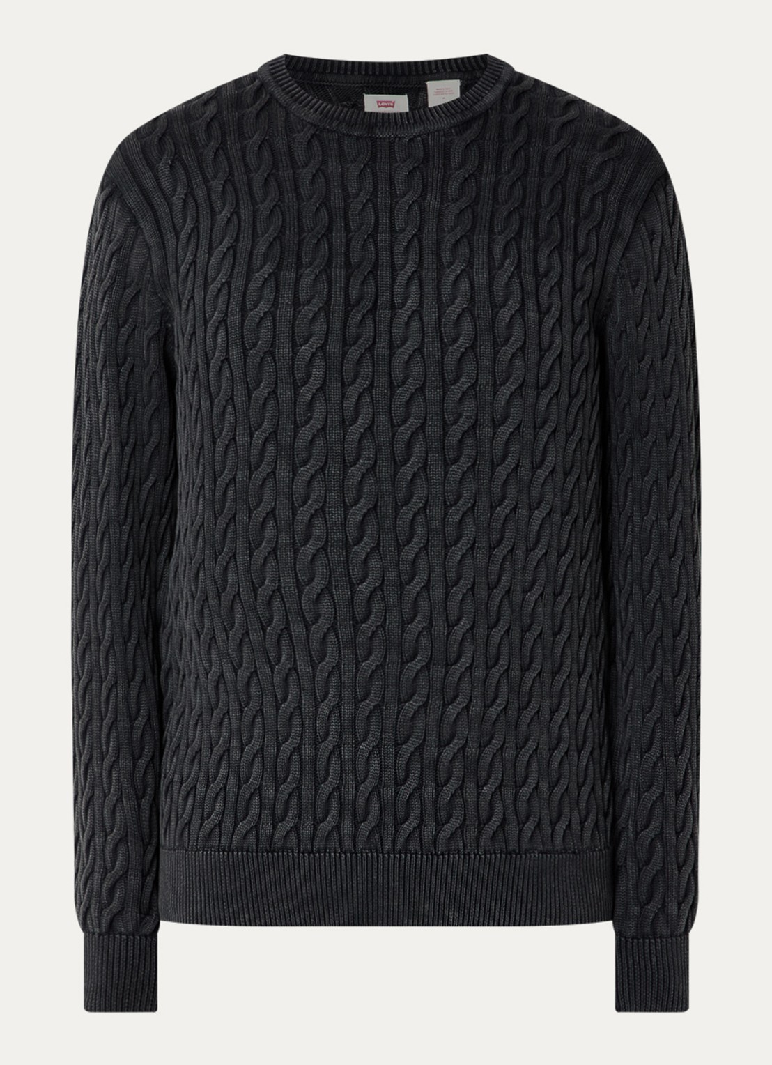 Levi's Kabelgebreide trui met ronde hals - voorkant 2 antraciet