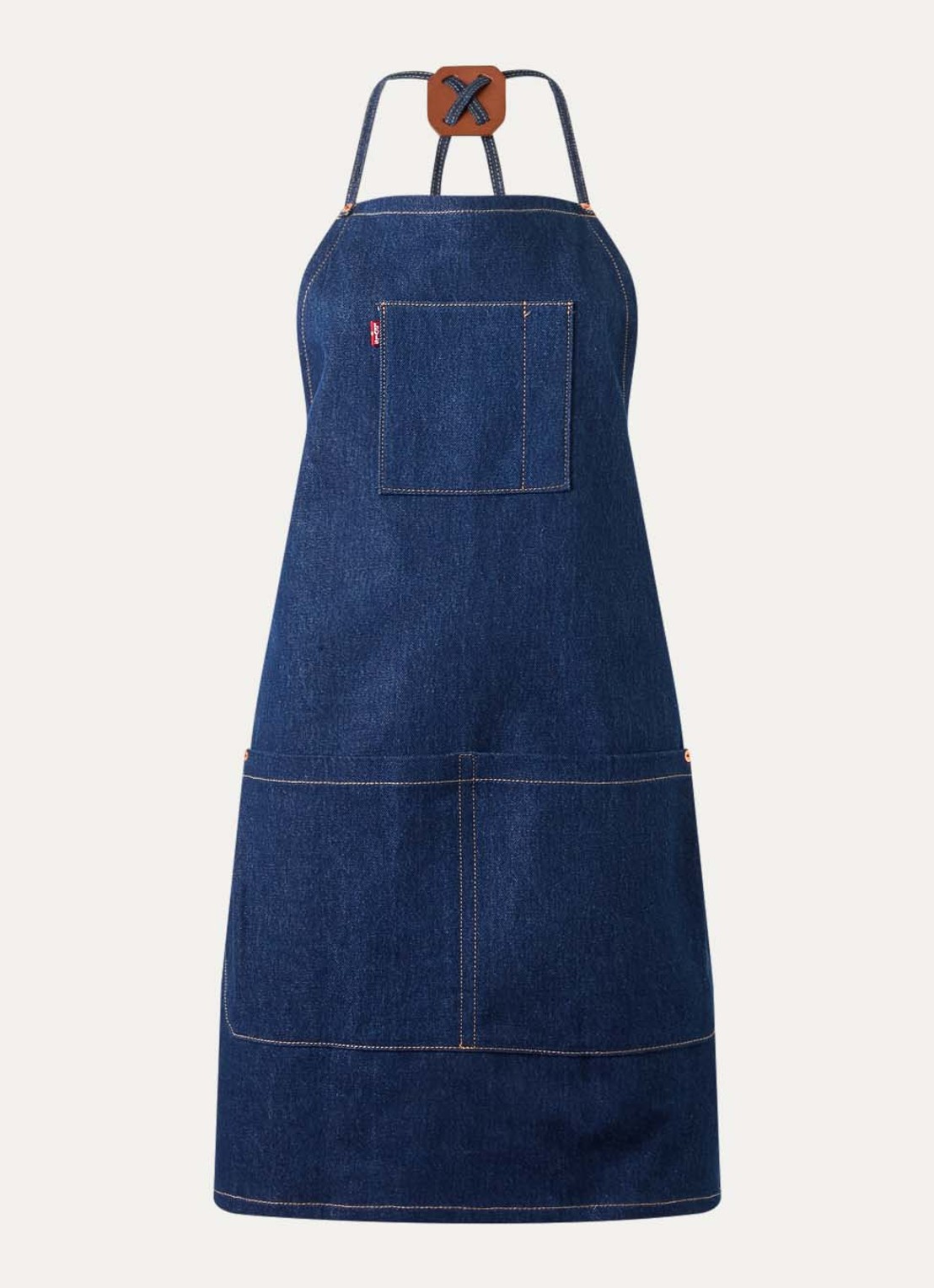 Levi's Keukenschort van denim - voorkant indigo
