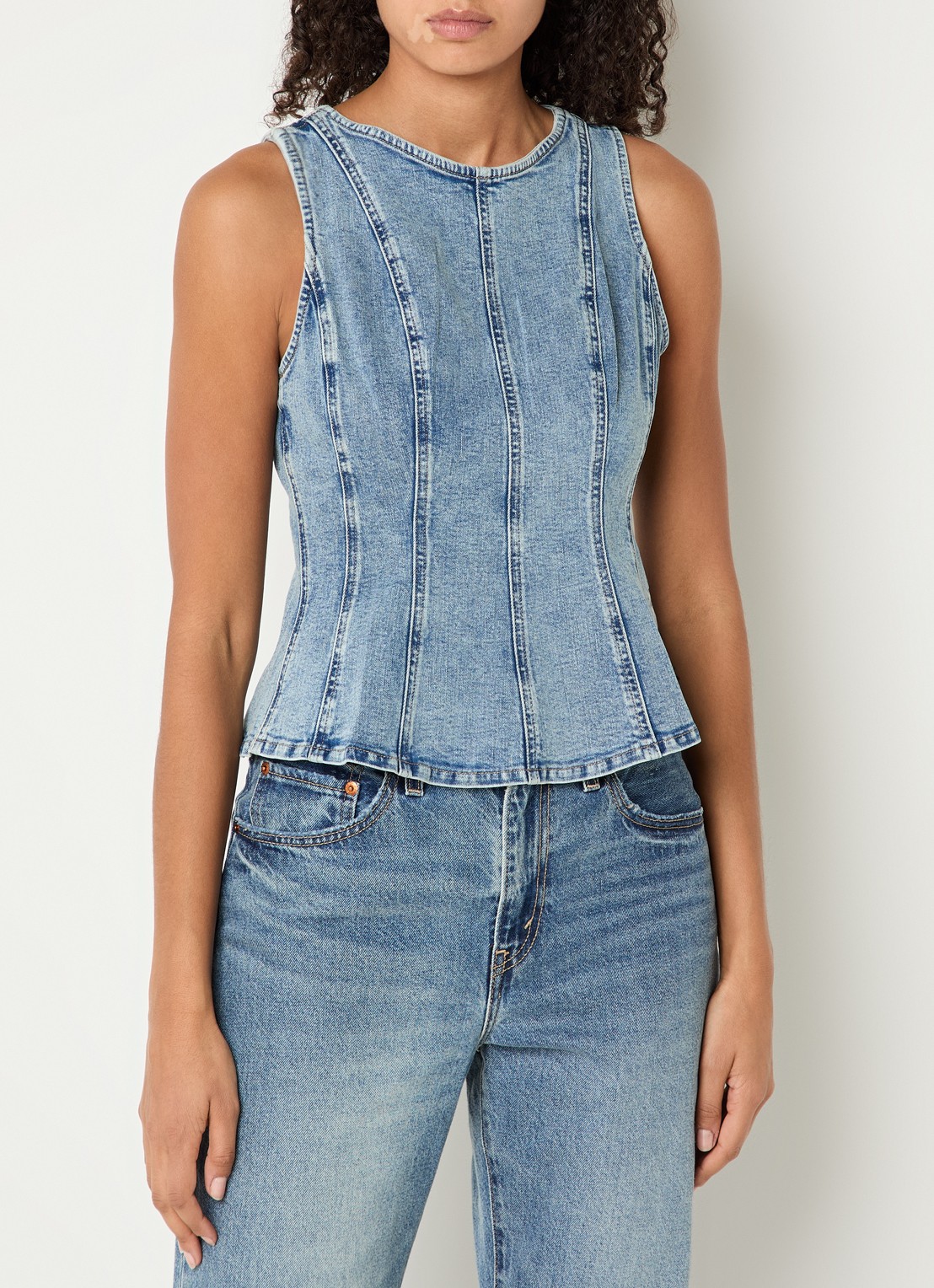 Levi's Leighton top van denim - detail 4 indigo