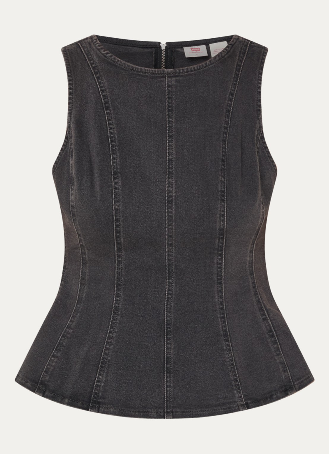 Levi's Leighton top van denim - voorkant 2 antraciet