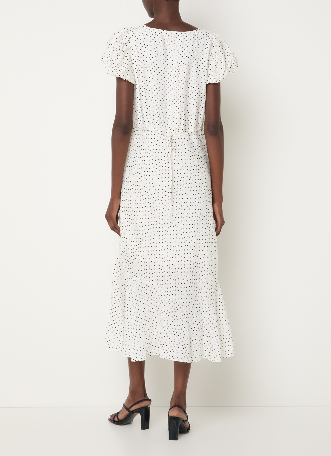 Levi's Lira midi jurk met stippenprint - achterkant 2 gebroken wit