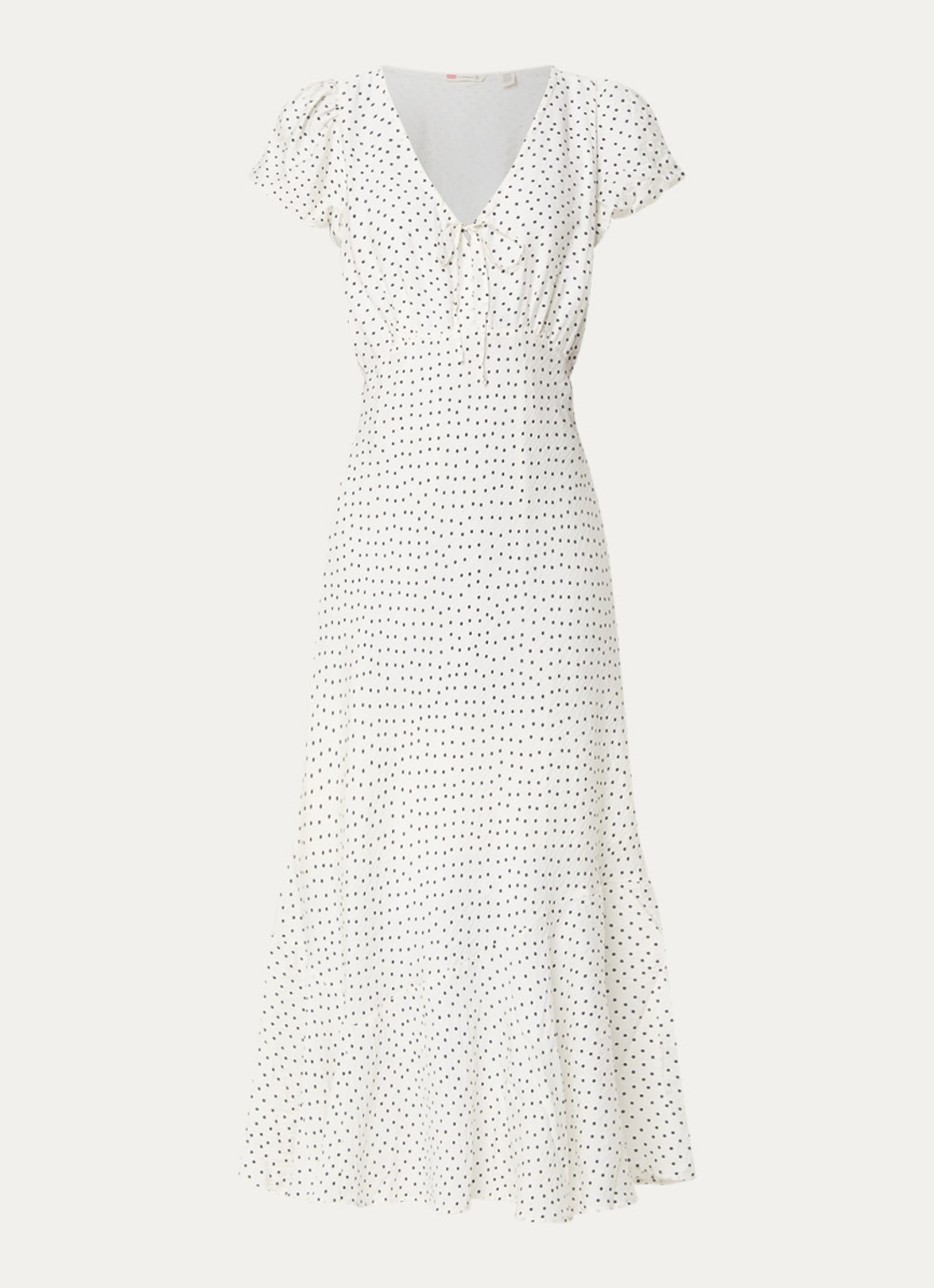 Levi's Lira midi jurk met stippenprint - voorkant 3 gebroken wit