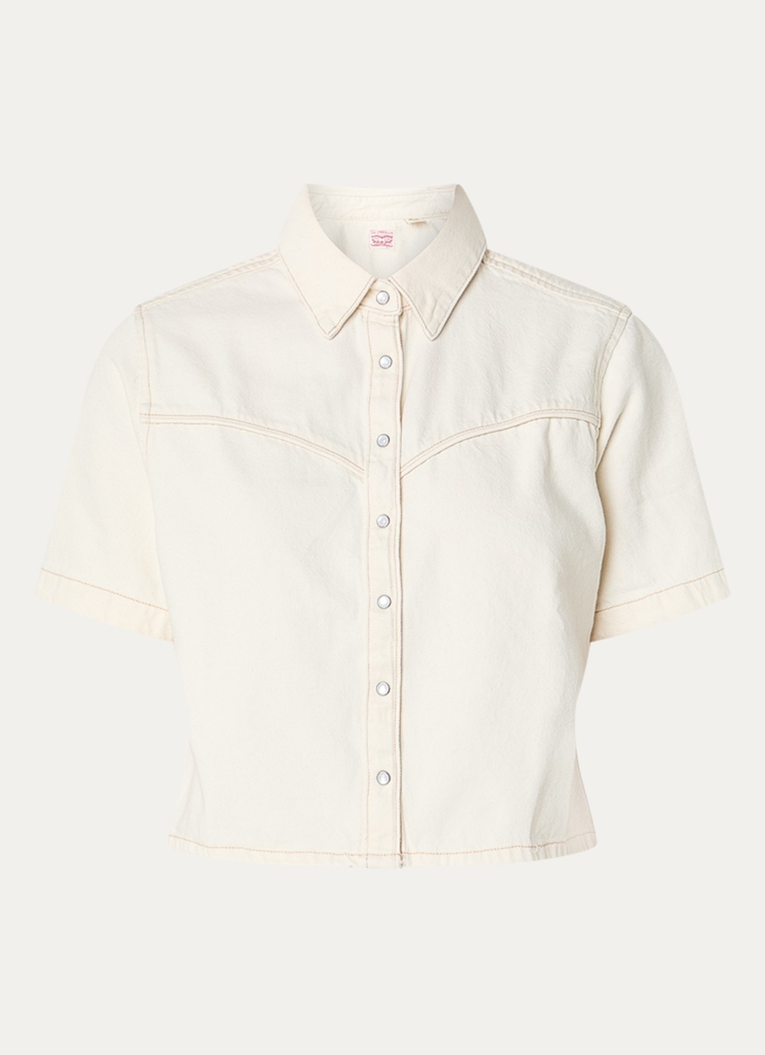 Levi's Logan blouse van denim - voorkant 3 gebroken wit