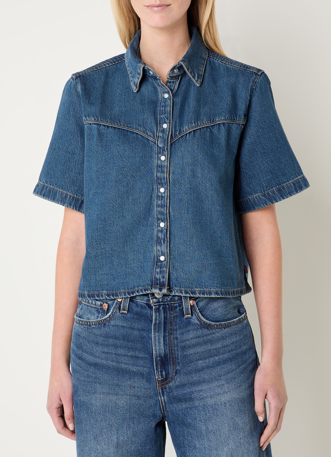 Levi's Logan blouse van denim - detail 4 indigo