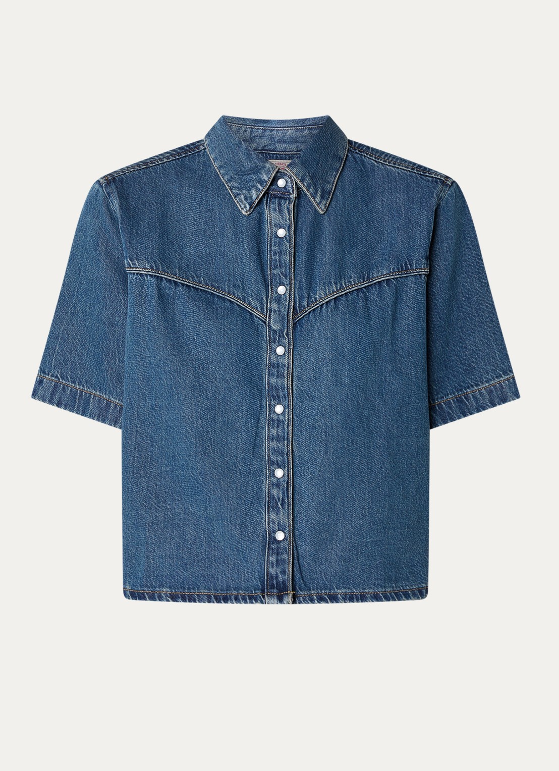 Levi's Logan blouse van denim - voorkant 2 indigo