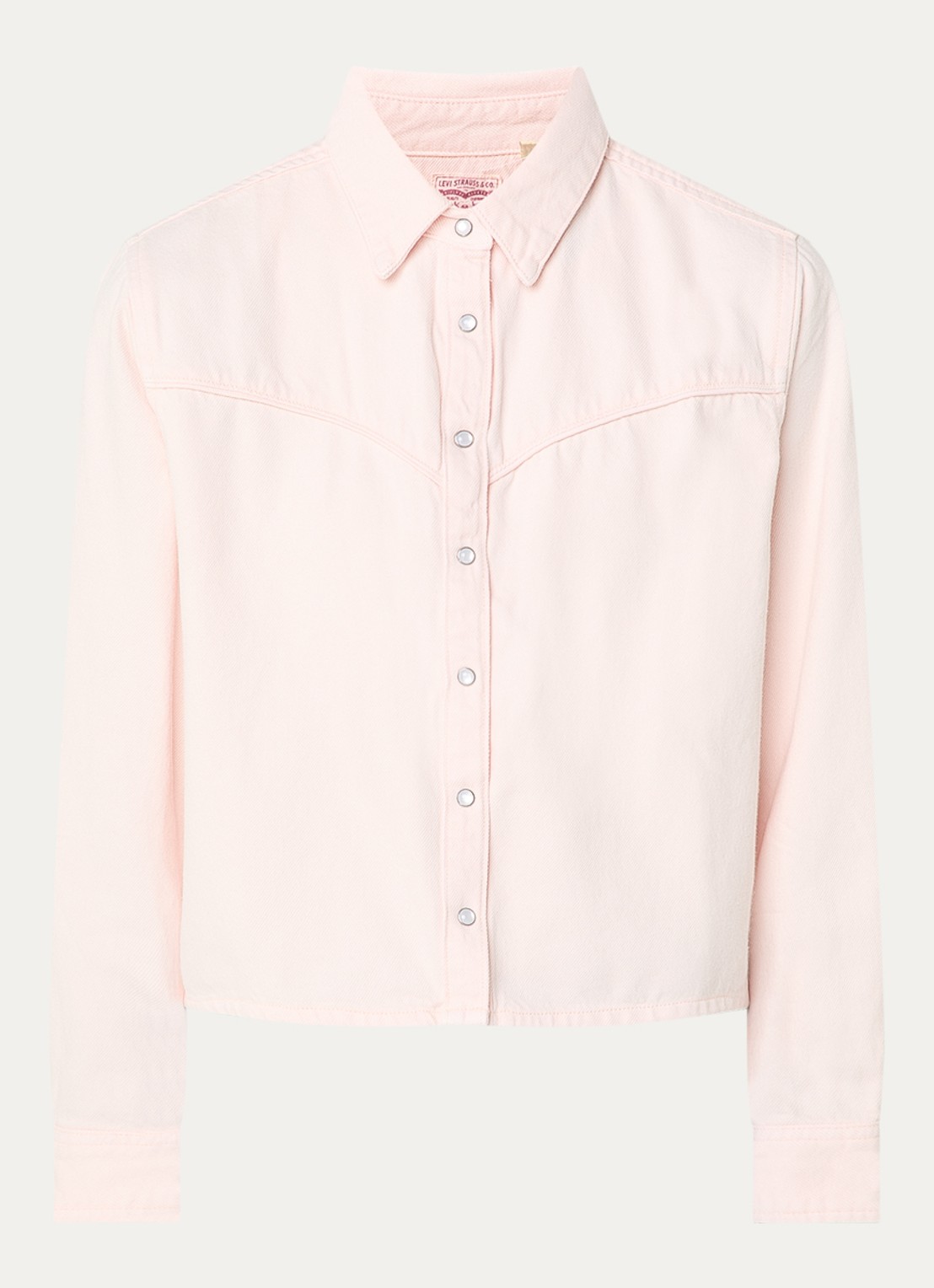 Levi's Logan blouse van denim - voorkant 2 lichtroze