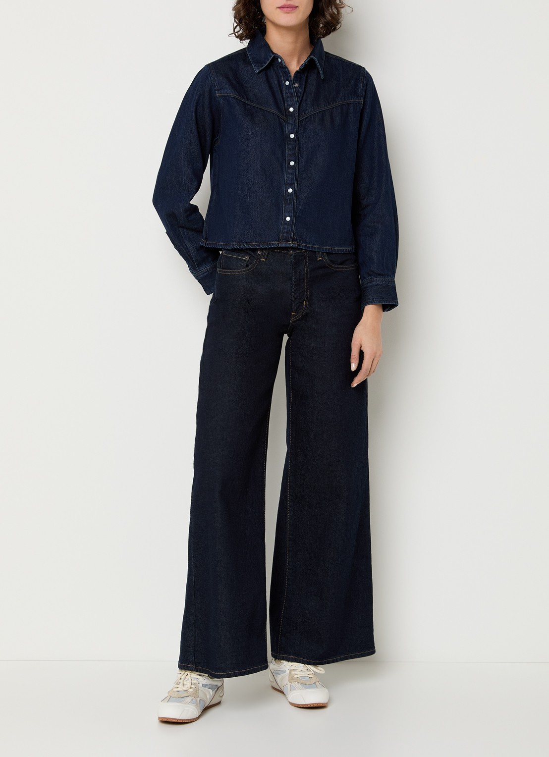 Levi's Logan spijkerblouse met siernaad - voorkant 4 indigo