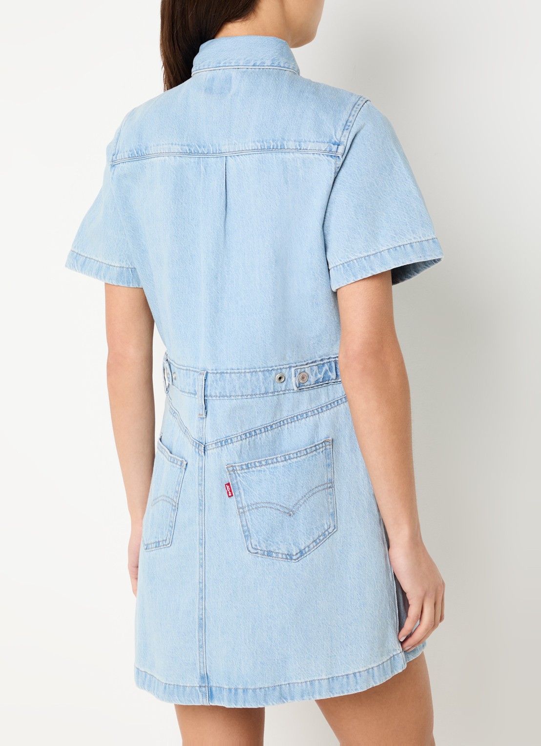 Levi's Logan Western mini blousejurk van denim - achterkant 3 indigo