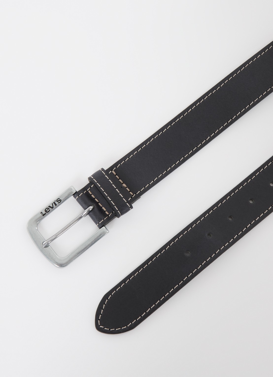 Levi's Loire riem van leer  - detail 2 zwart
