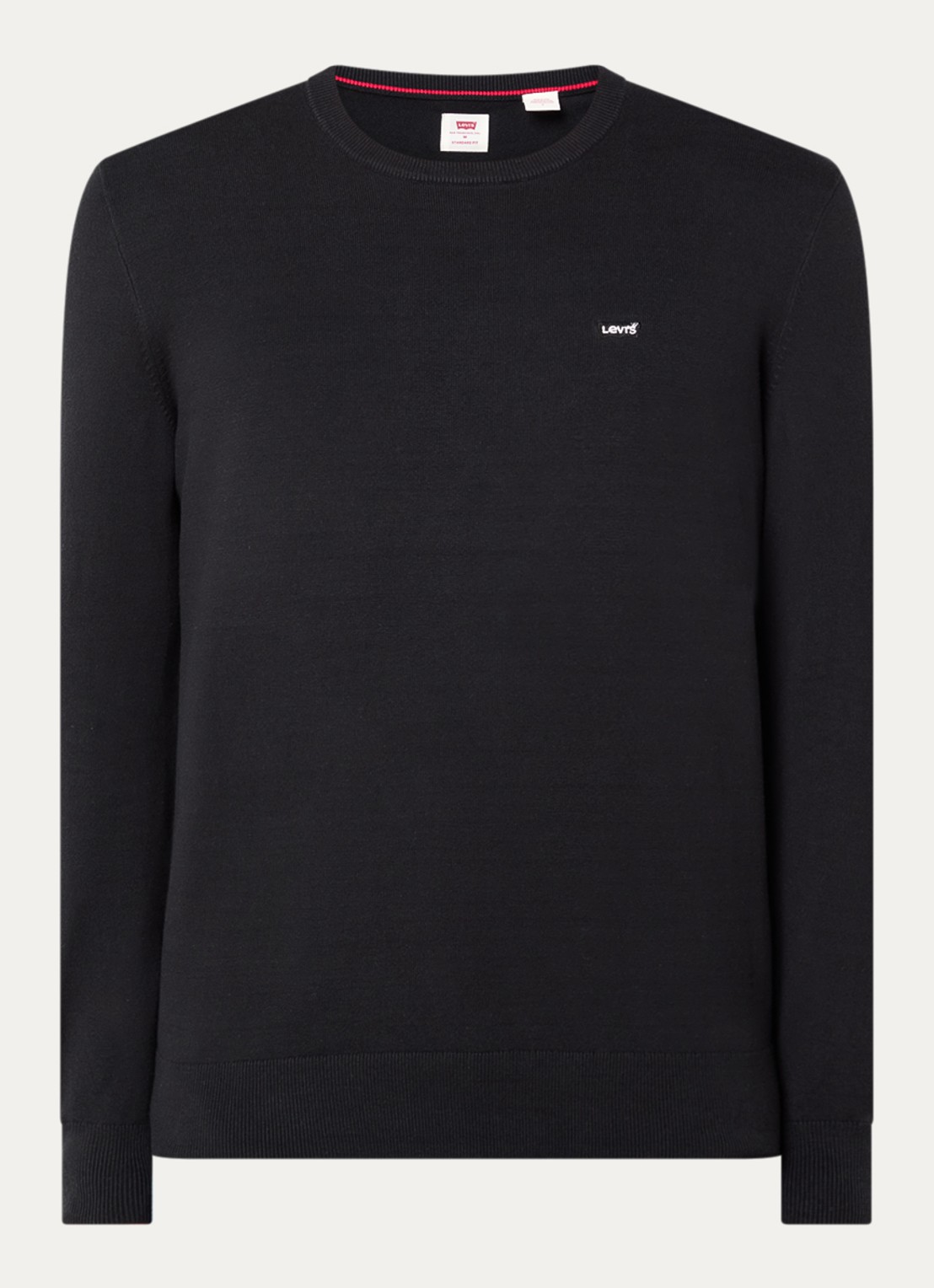 Levi's Longsleeve met logoborduring - voorkant zwart