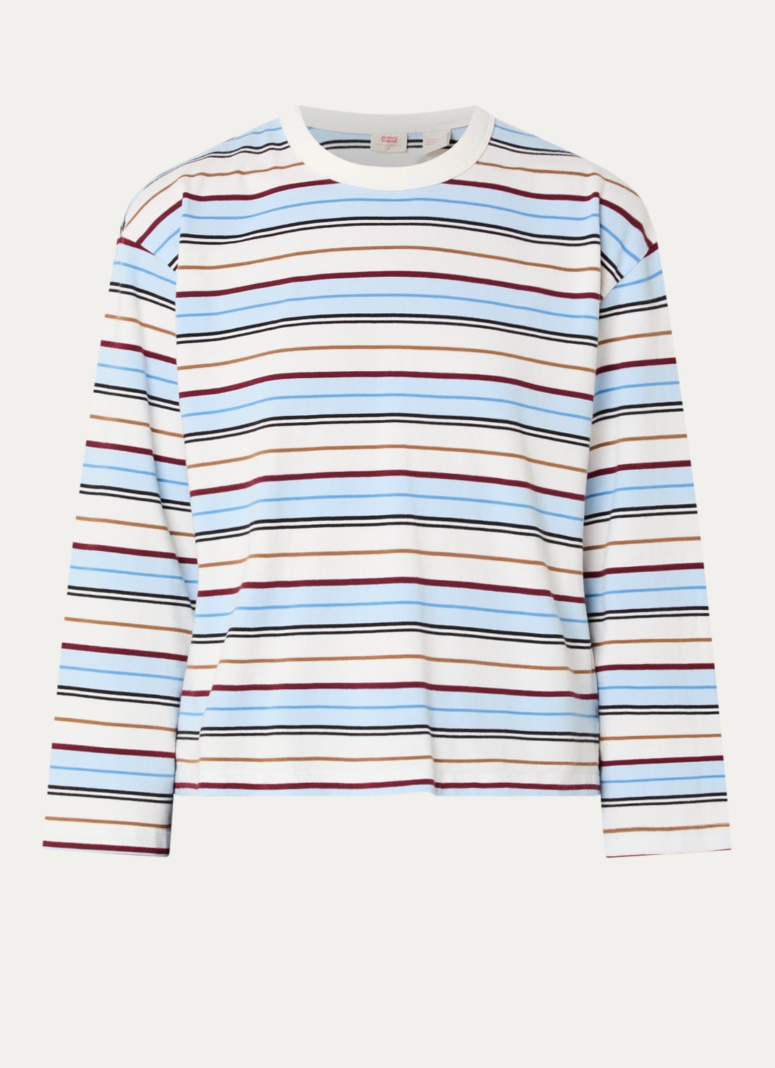 Levi's Longsleeve met streepprint - voorkant 3 lichtblauw
