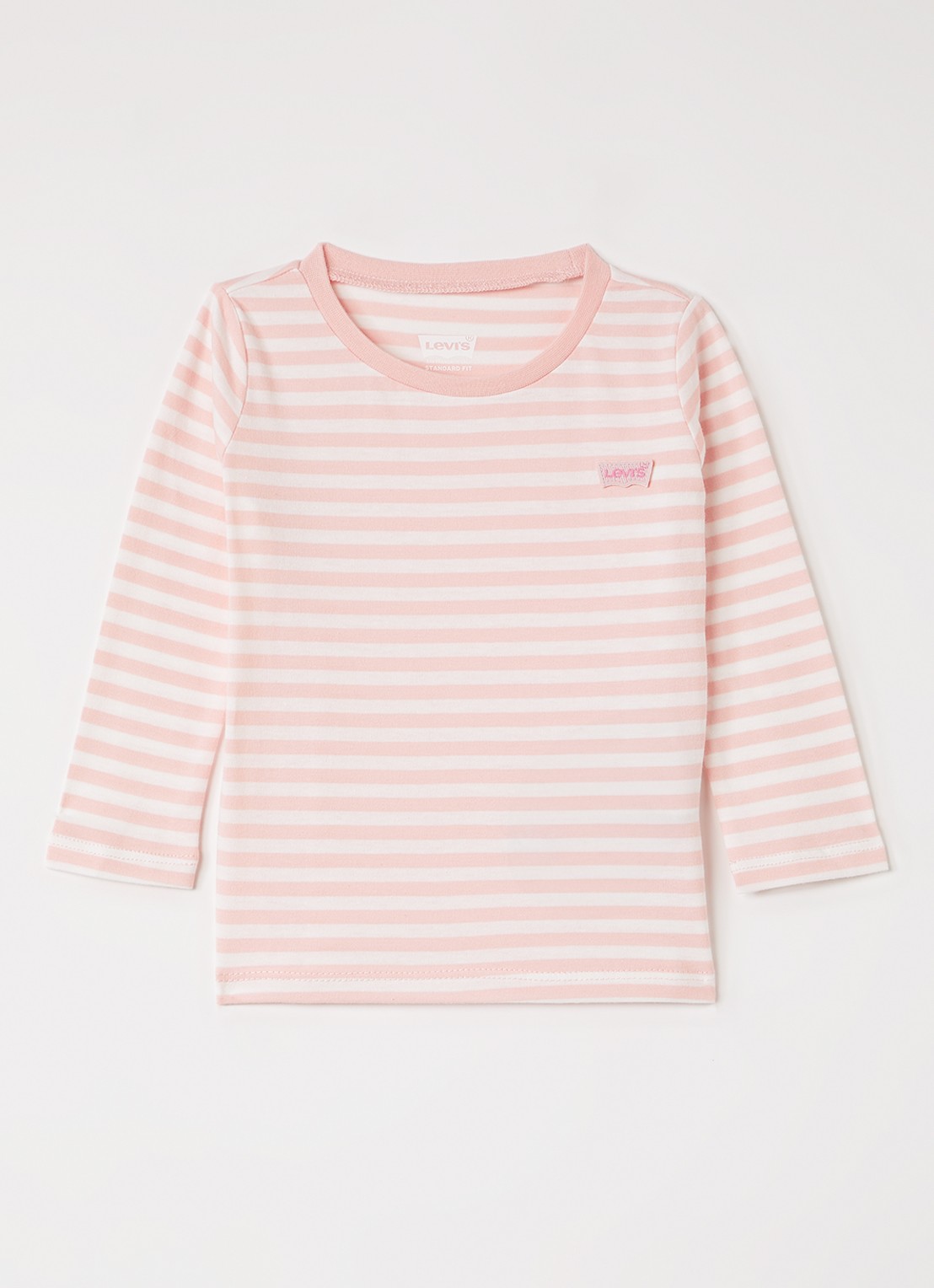Levi's Longsleeve met streepprint - voorkant 2 roze