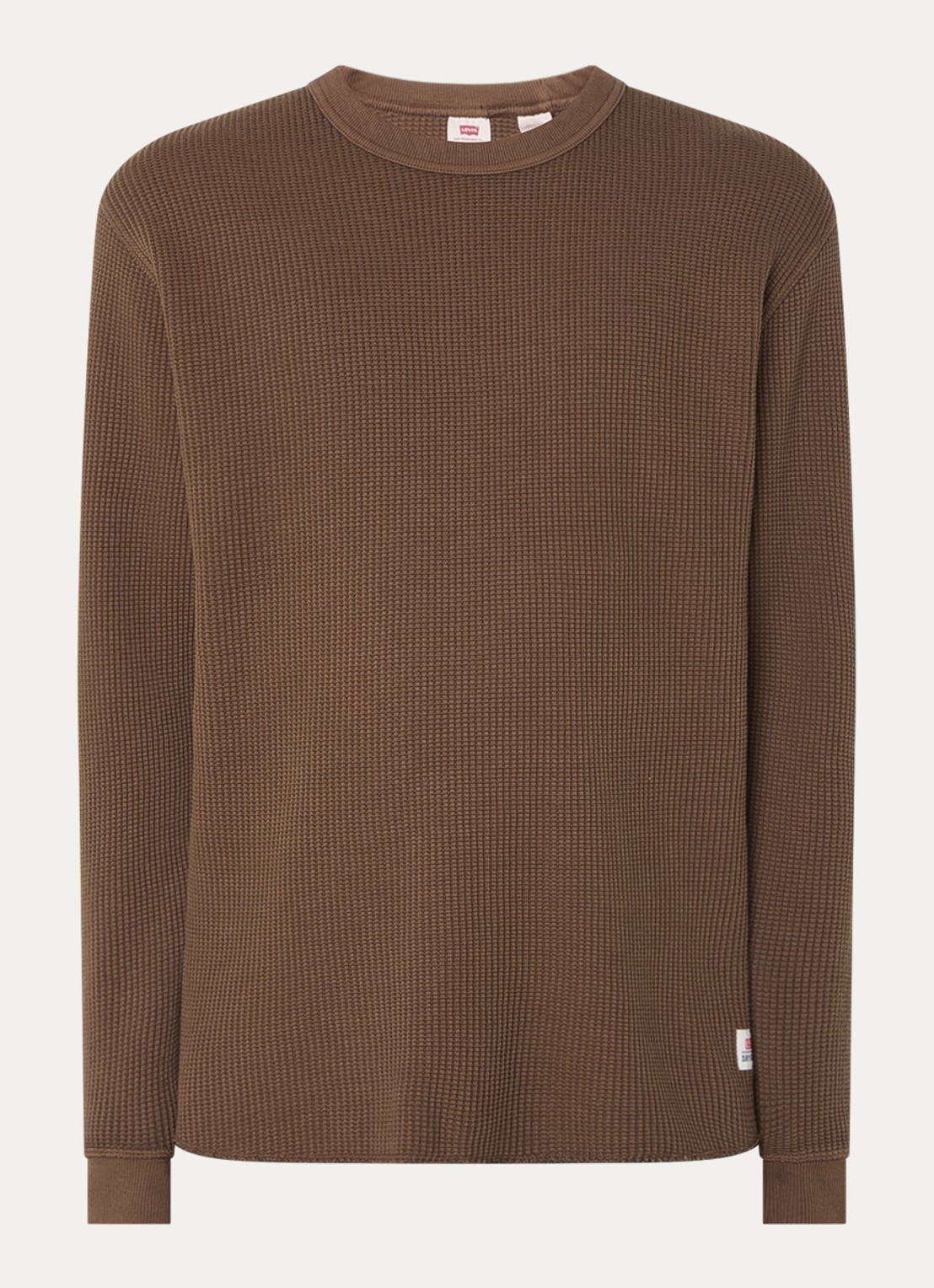 Levi's Longsleeve met structuur - voorkant 3 bruin