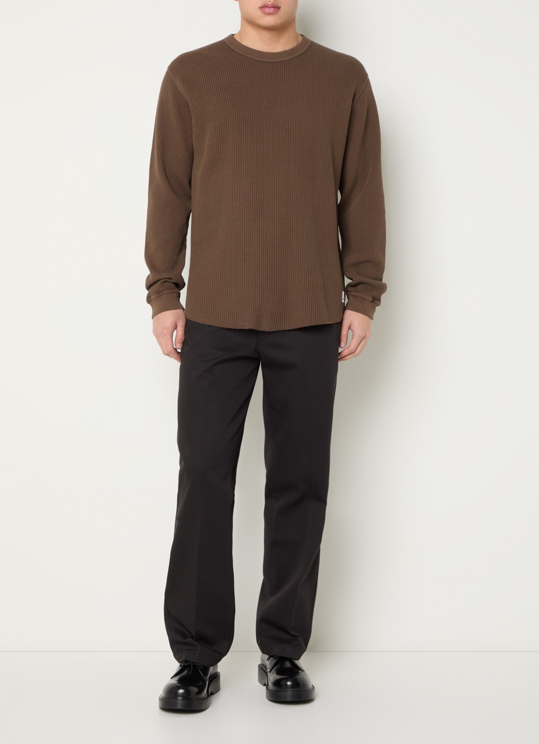 Levi's Longsleeve met structuur - voorkant 4 bruin