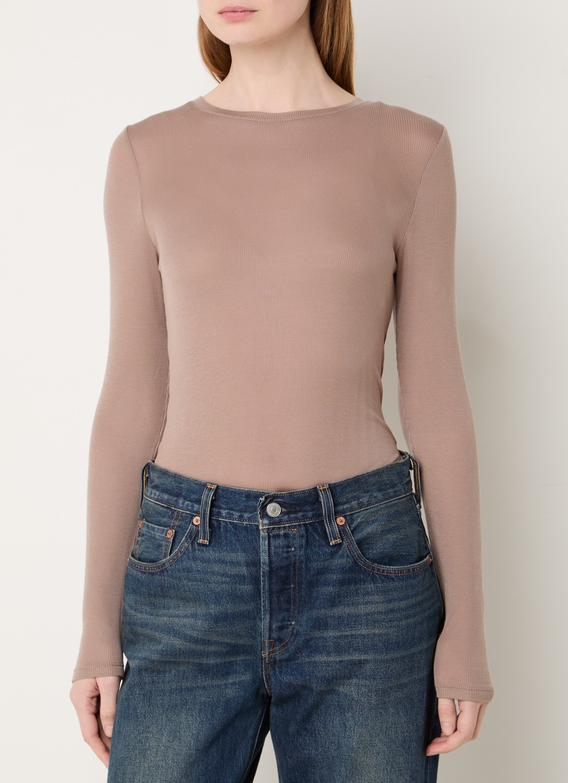 Levi's Longsleeve  - detail donkerbeige