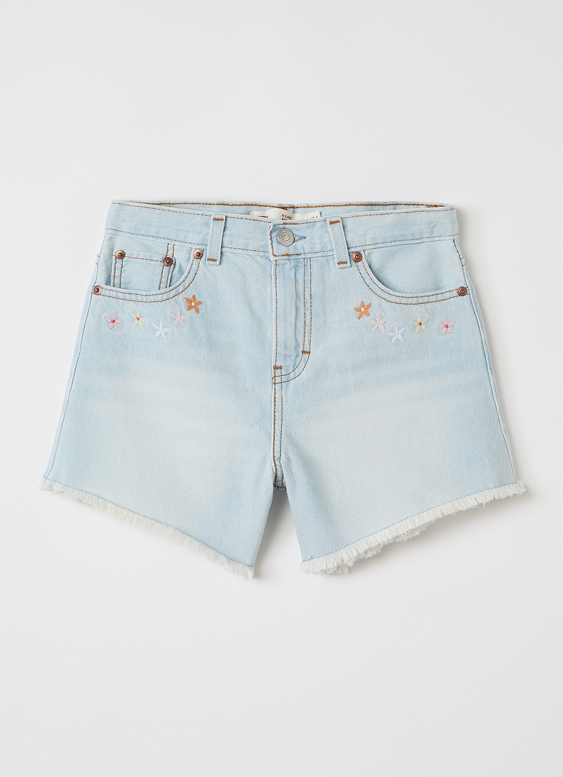 Levi's Loose fit korte broek van denim - voorkant 2 indigo