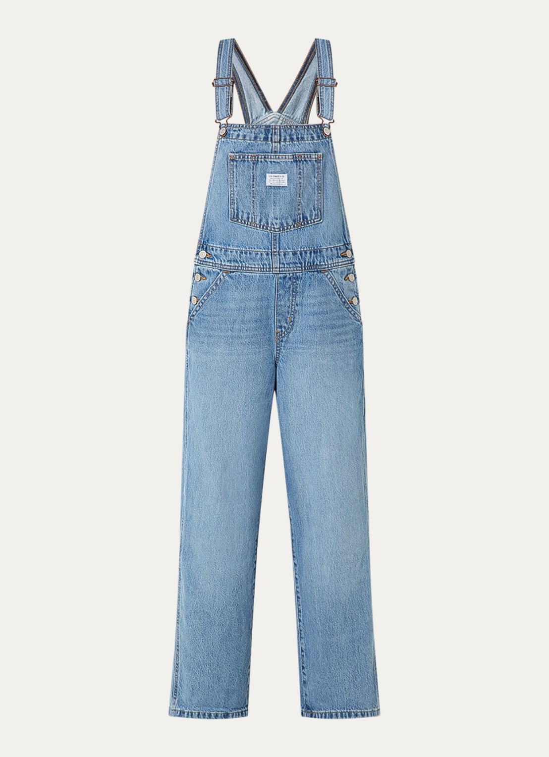 Levi's Loose fit tuinbroek van denim - voorkant 2 indigo