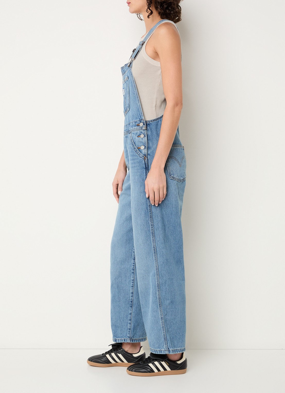 Levi's Loose fit tuinbroek van denim - voorkant 3 indigo