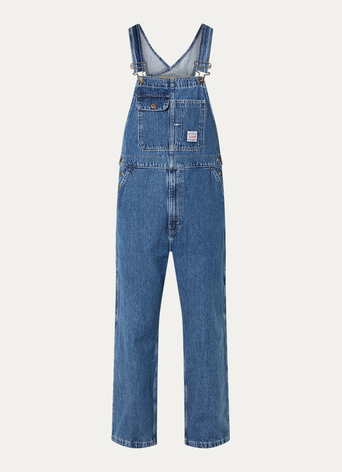 Levi's Loose fit tuinbroek van denim - voorkant indigo
