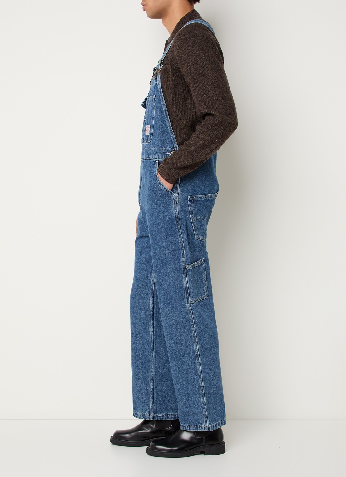 Levi's Loose fit tuinbroek van denim - voorkant 2 indigo