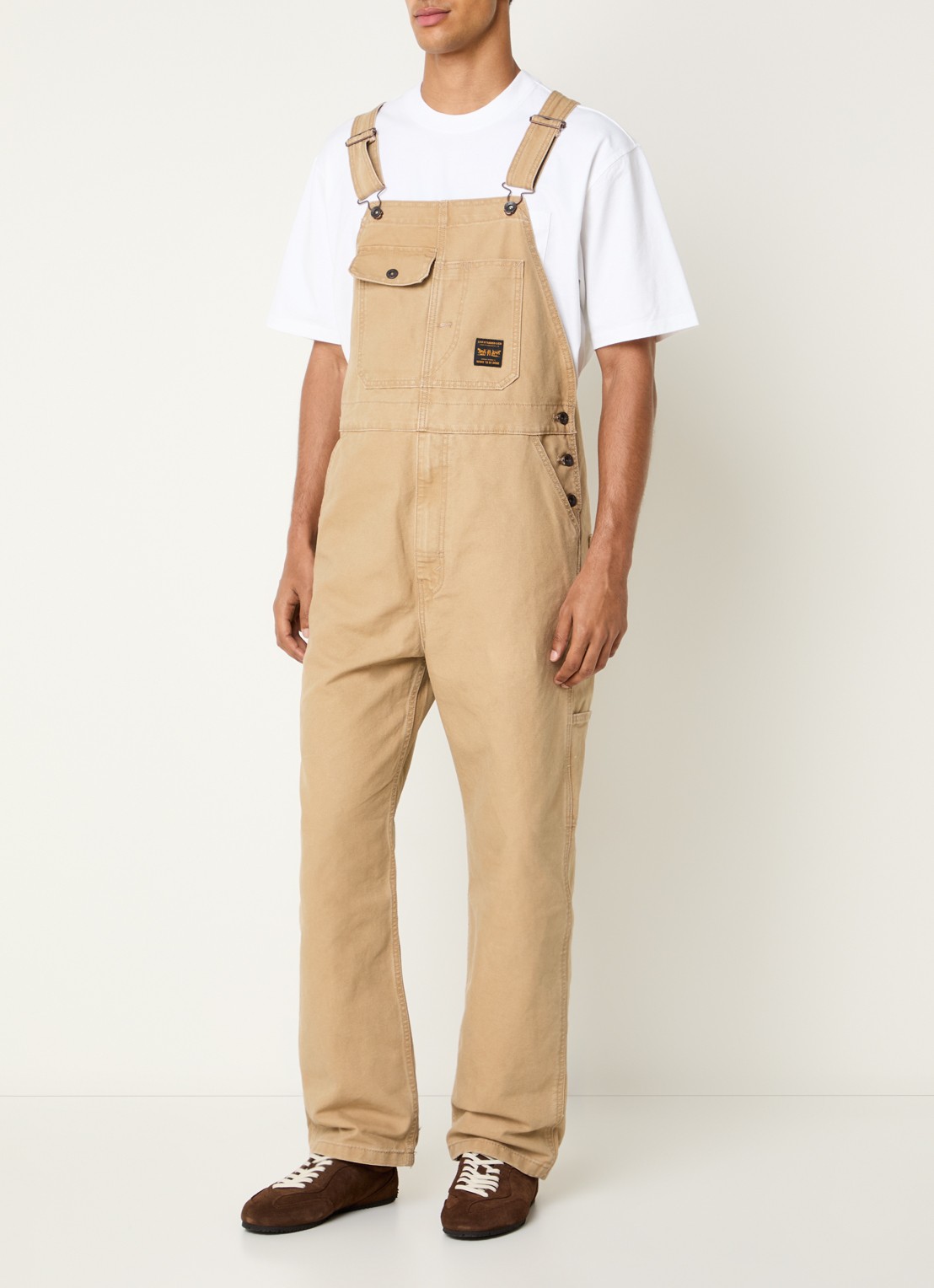 Levi's Loose fit tuinbroek van denim - detail 3 camel