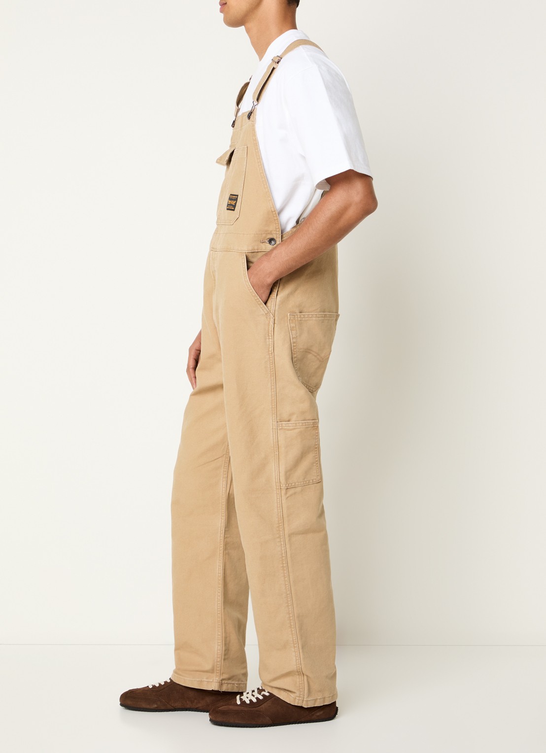 Levi's Loose fit tuinbroek van denim - voorkant 2 camel