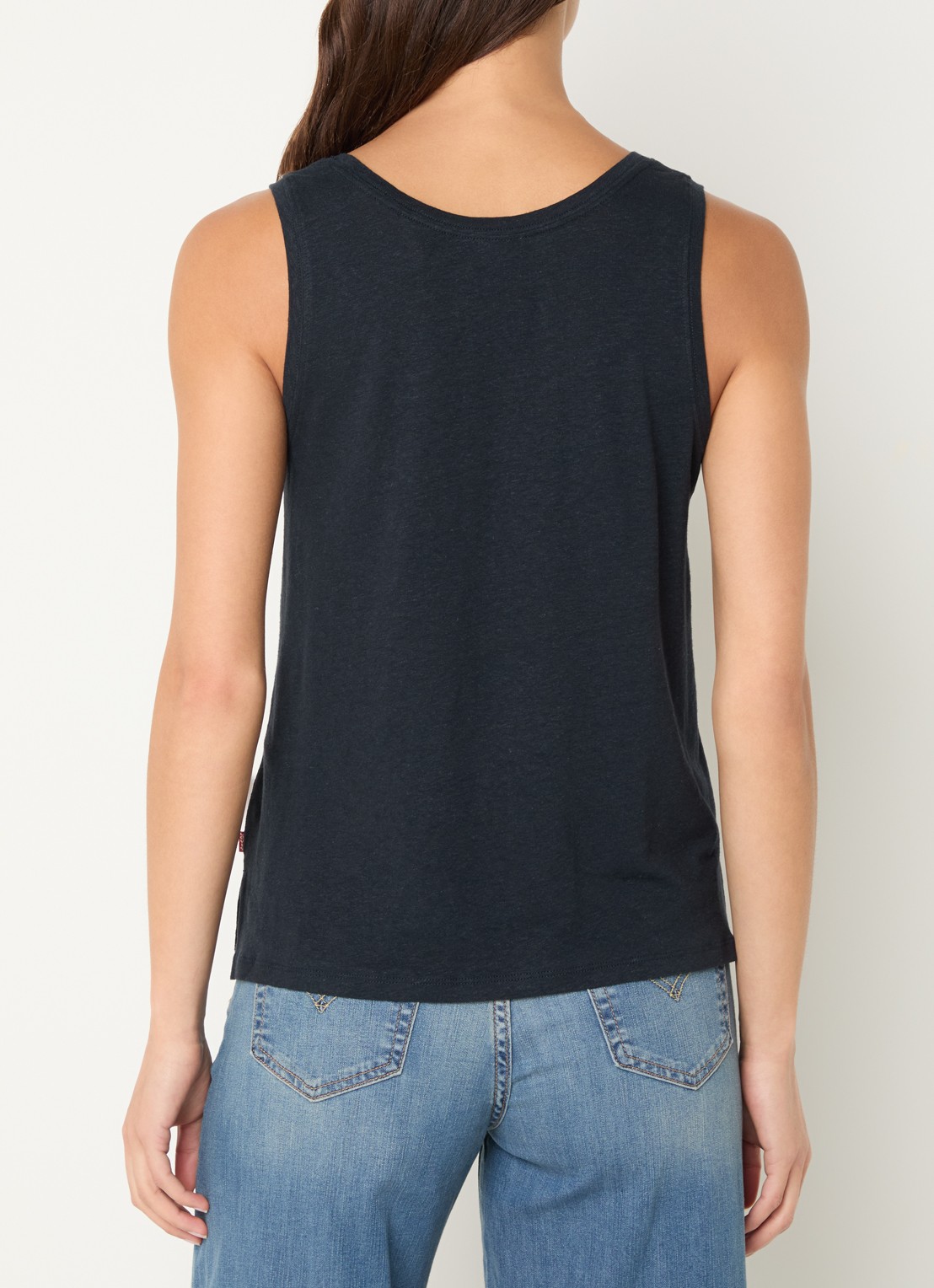 Levi's Lori tanktop in linnenblend - achterkant 4 zwart