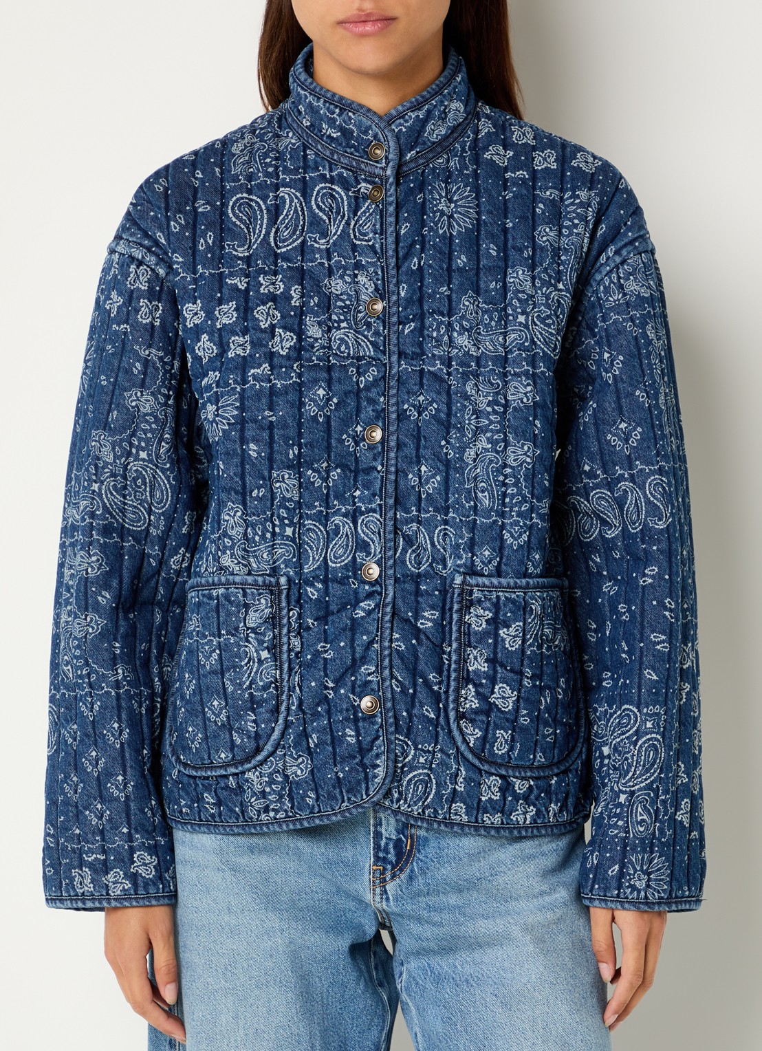 Levi's Lottie spijkerjas met paisley dessin - detail 4 indigo
