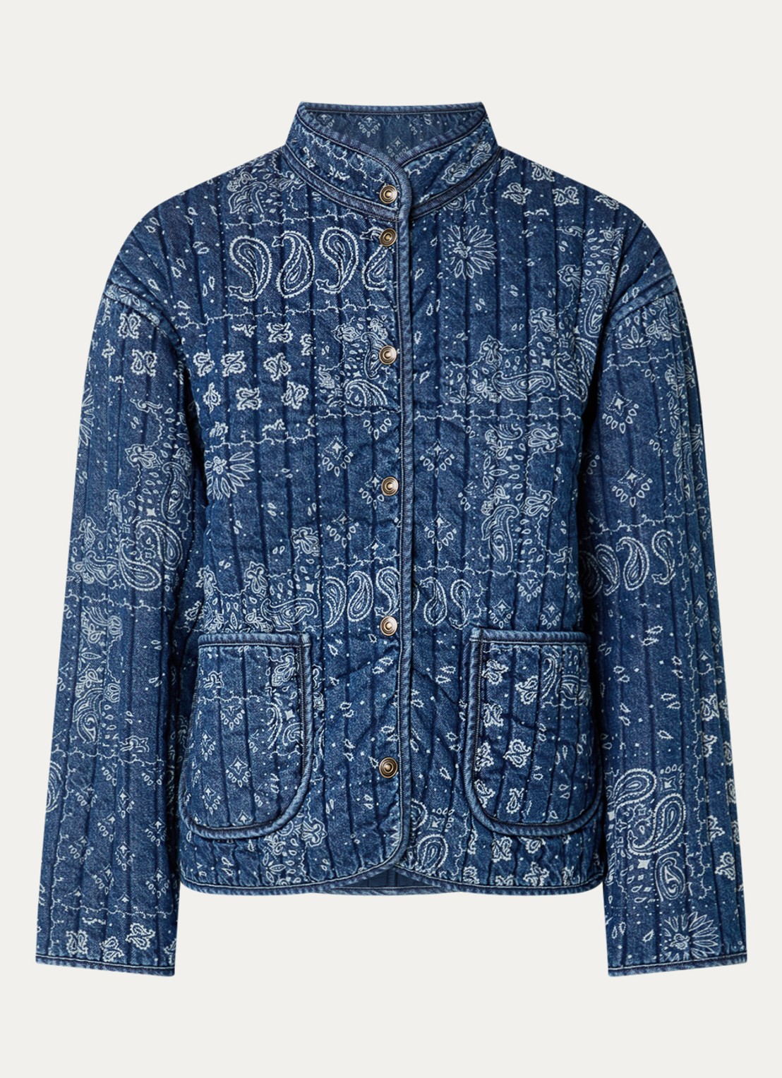 Levi's Lottie spijkerjas met paisley dessin - voorkant 2 indigo