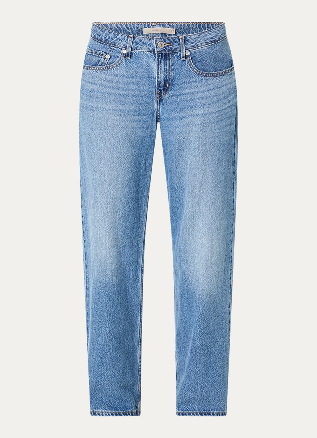 Levi's Low Loose low waist straight leg jeans met medium wassing - voorkant 4 indigo