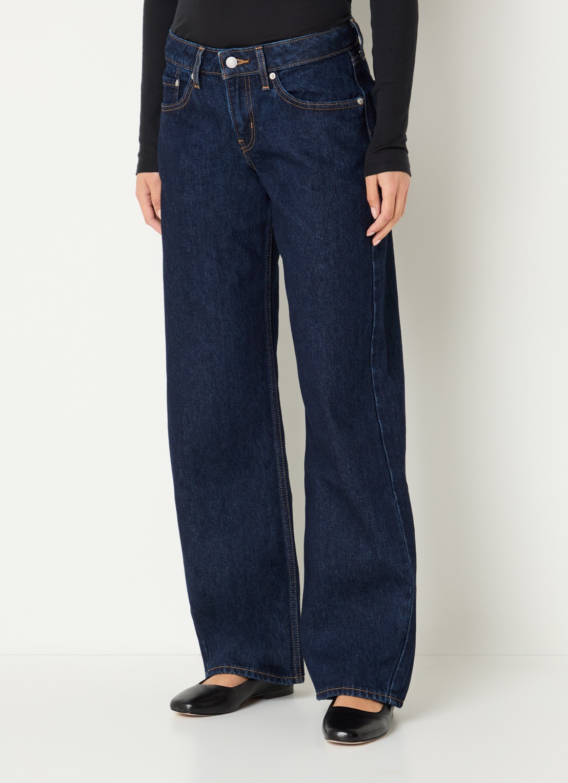 Levi's Low waist loose fit jeans met donkere wassing - detail 4 indigo