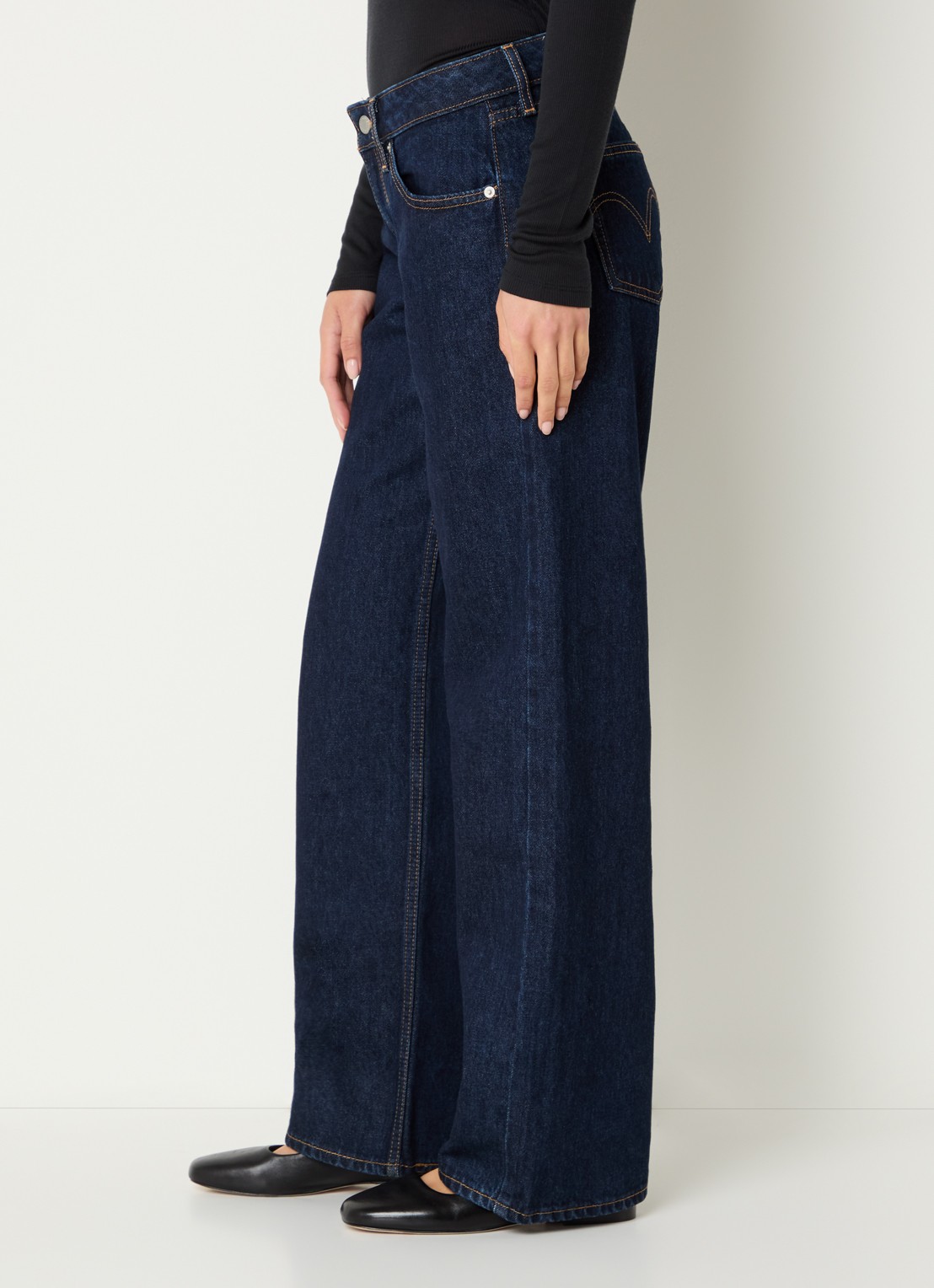 Levi's Low waist loose fit jeans met donkere wassing - detail 5 indigo